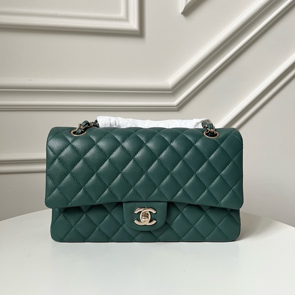 —SOLD—CHANEL M CLASSIC DOUBLE FLAP LGHW - Picture 1 of 14